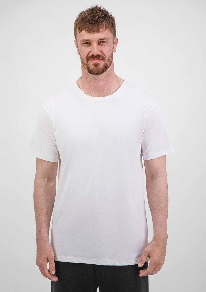 Mens Basis Short Sleeve Tee - Ecru