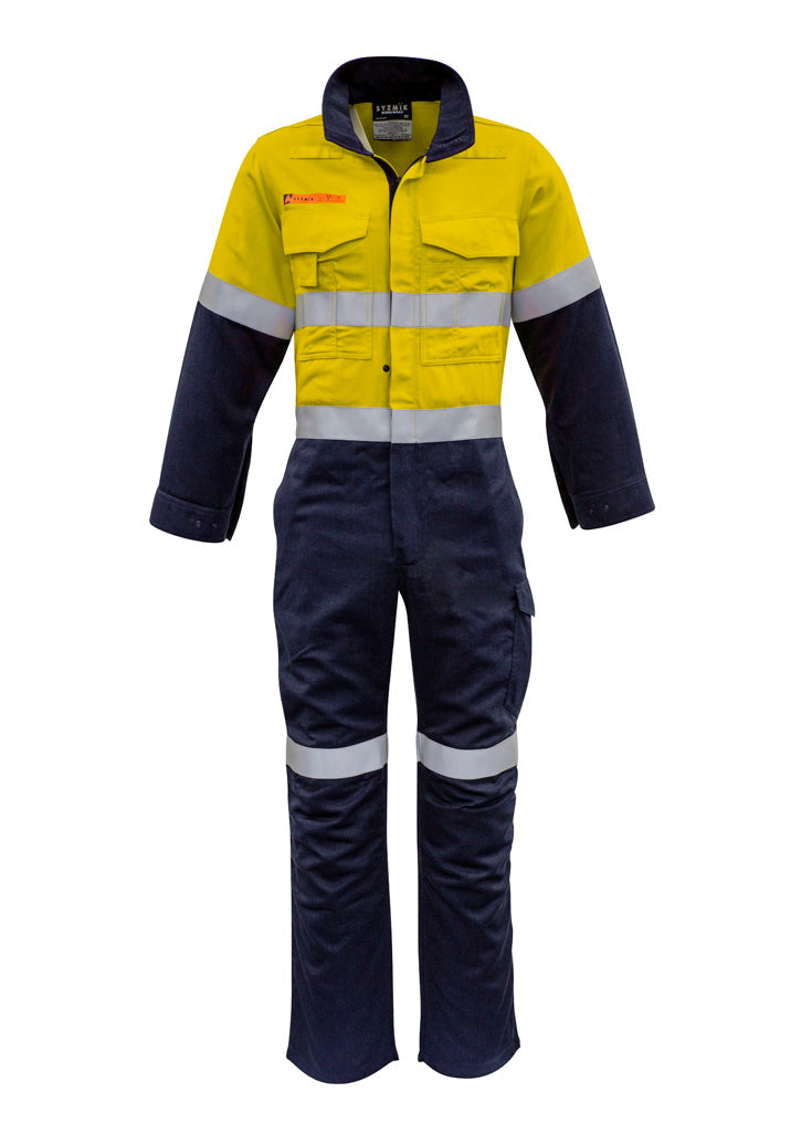 Mens Orange Flame Overall - Hoop Taped - Yellow/Navy
