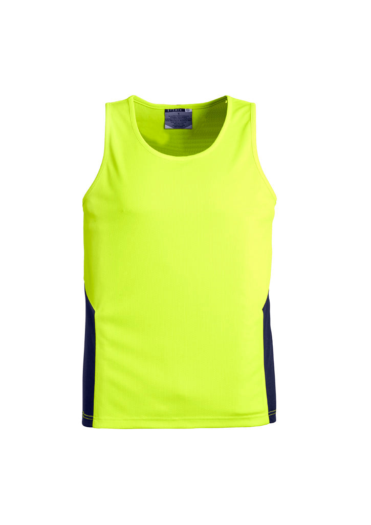 Mens Hi Vis Squad Singlet - Yellow/Navy