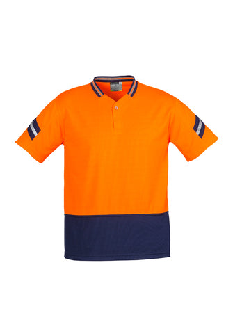 Mens Hi Vis Astro Polo - Orange/Navy
