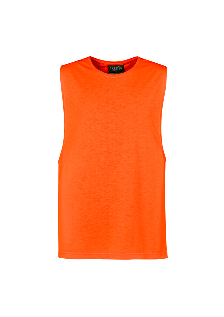 Mens Hi Vis Sleeveless Tee - Orange
