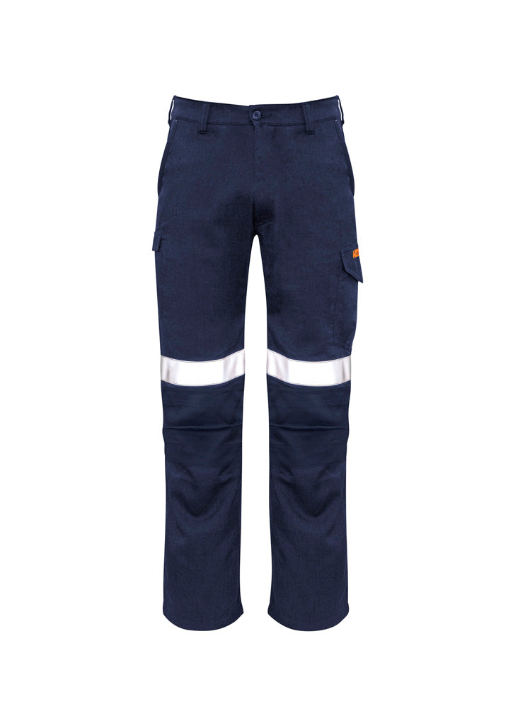 Mens Orange Flame Taped Cargo Pant (Regular) - Navy