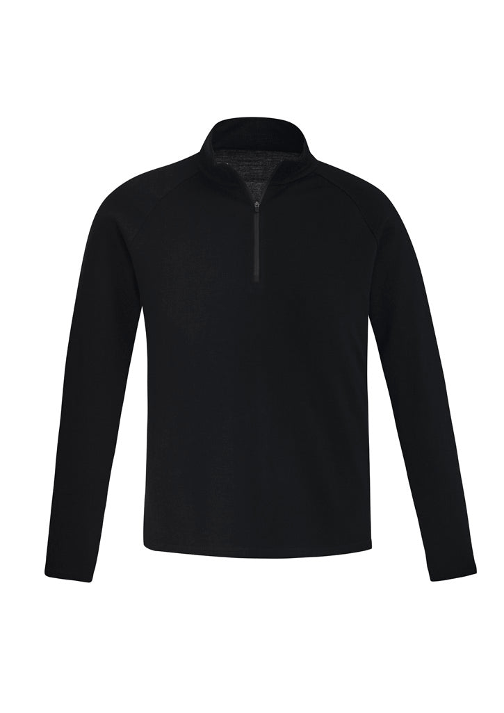 Unisex Merino Wool Mid-Layer Pullover - Black
