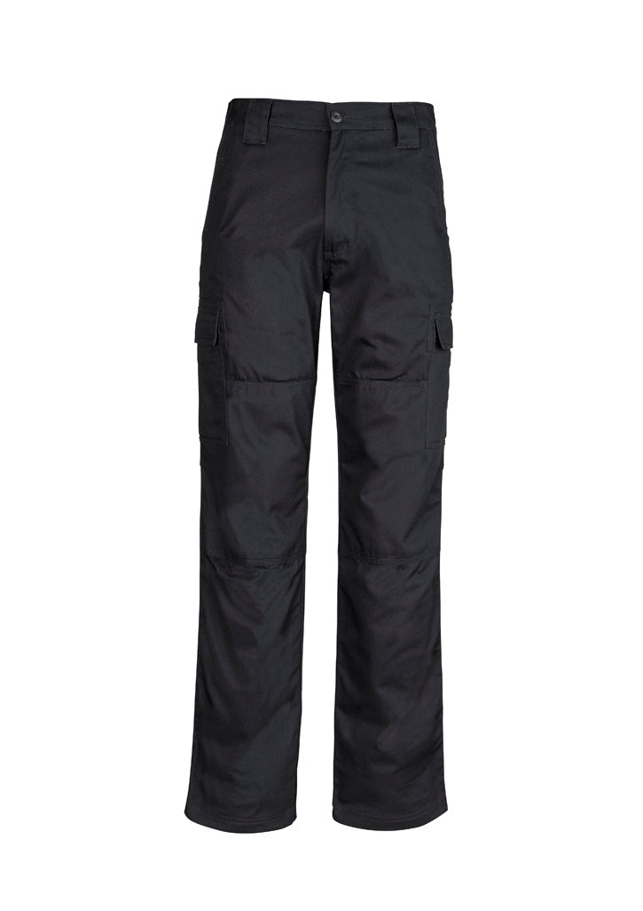 Mens Midweight Drill Cargo Pant (Stout) - Black