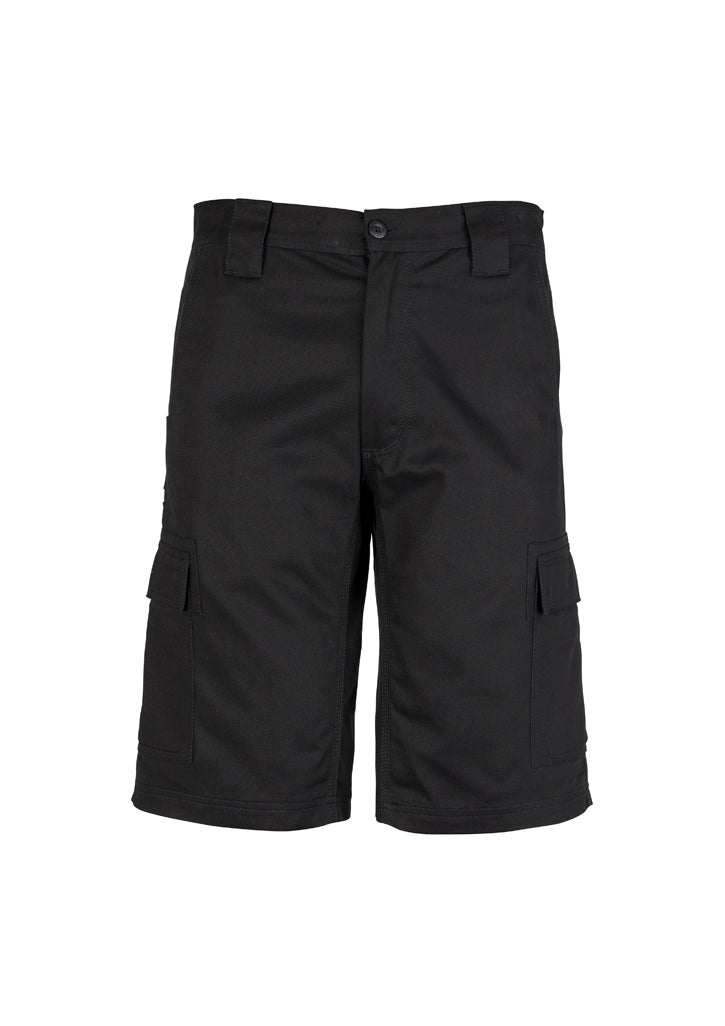Mens Midweight Drill Cargo Short - Black