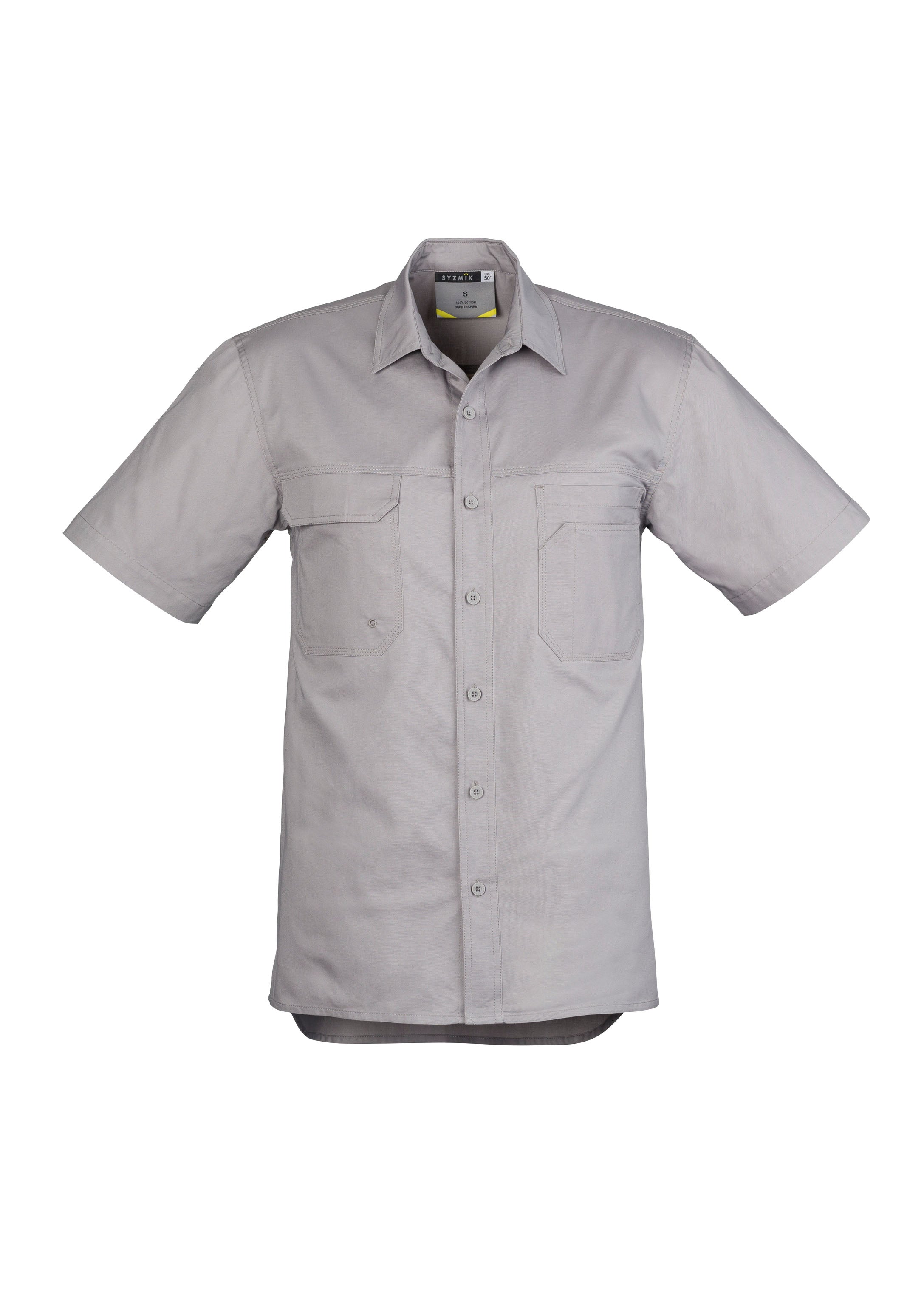 Mens Lightweight Tradie Short Sleeve Shirt - Grey