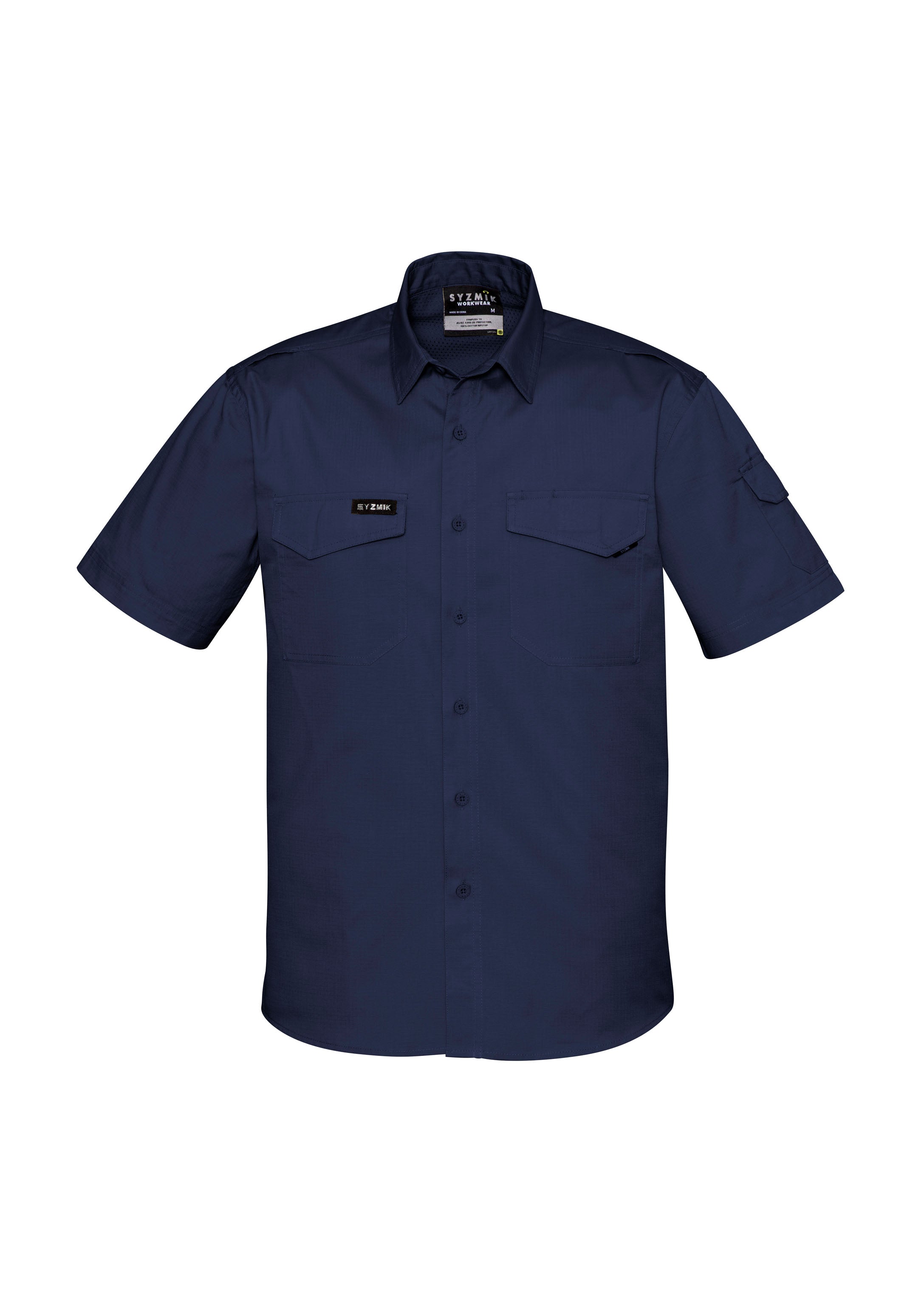 Mens Rugged Cooling Short Sleeve Shirt - Navy
