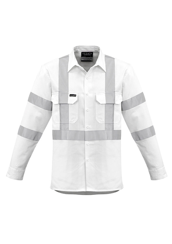 Mens Bio Motion X Back Taped Long Sleeve Shirt - White
