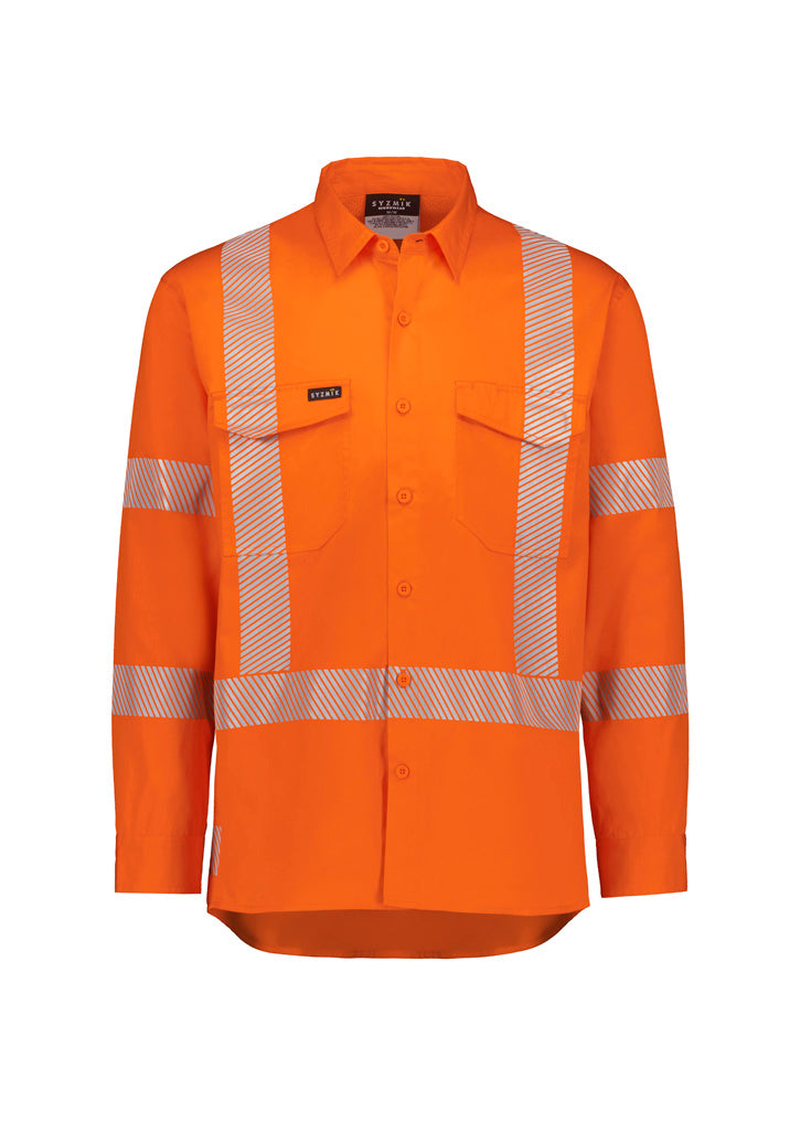 Mens X Back NSW Rail Shirt – Segmented Tape - Orange