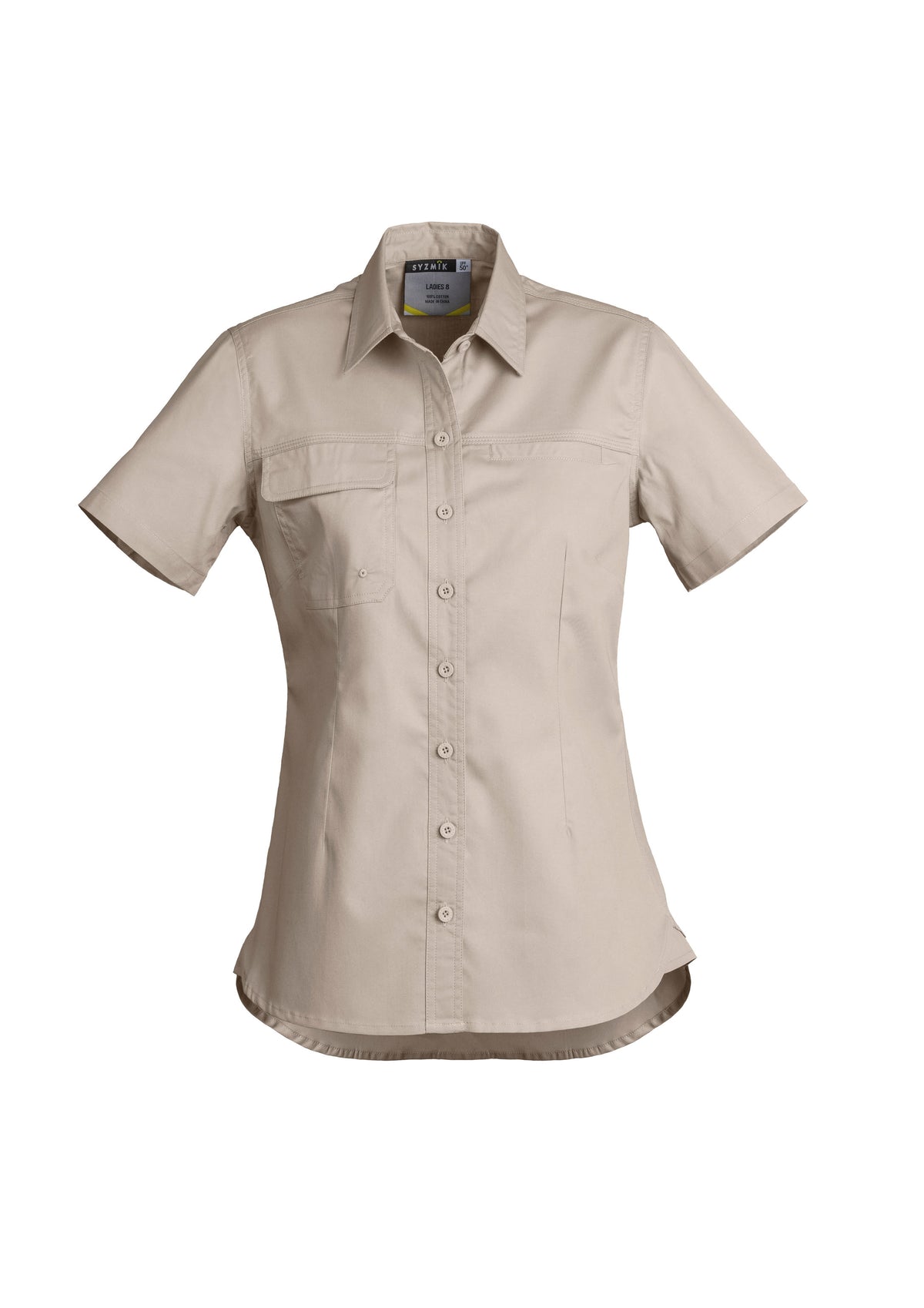 Womens Lightweight Tradie Short Sleeve Shirt - Sand